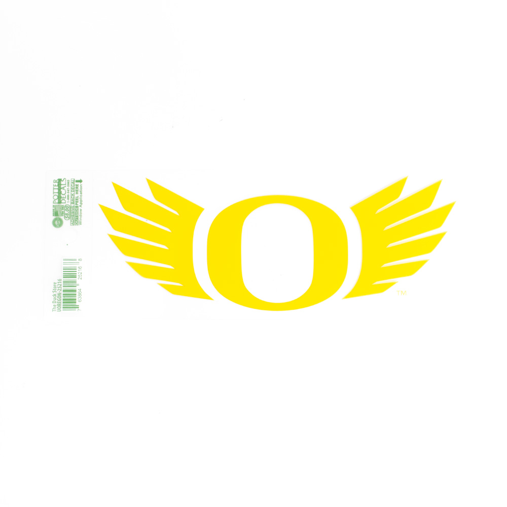 Classic Oregon O, WINGS, 7", Decal, Outside Application, Yellow